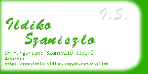 ildiko szaniszlo business card